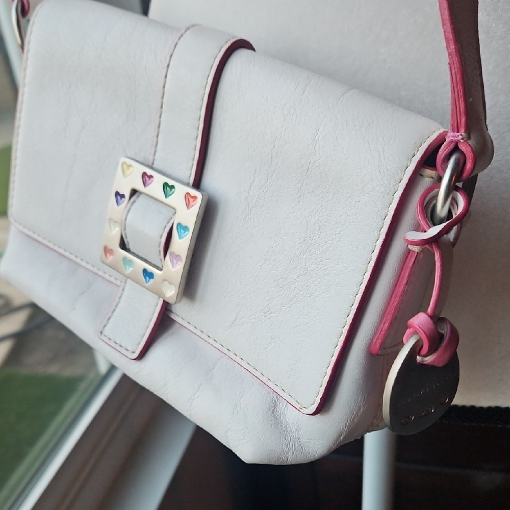 Dooney & Bourke White and Pink Crossbody Bag - Picture 2 of 13